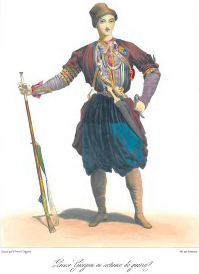 高加索的场景，风景，风俗和服饰由G. Gagarin王子自然画出 作者 加里格林（Grigory Gagarin）